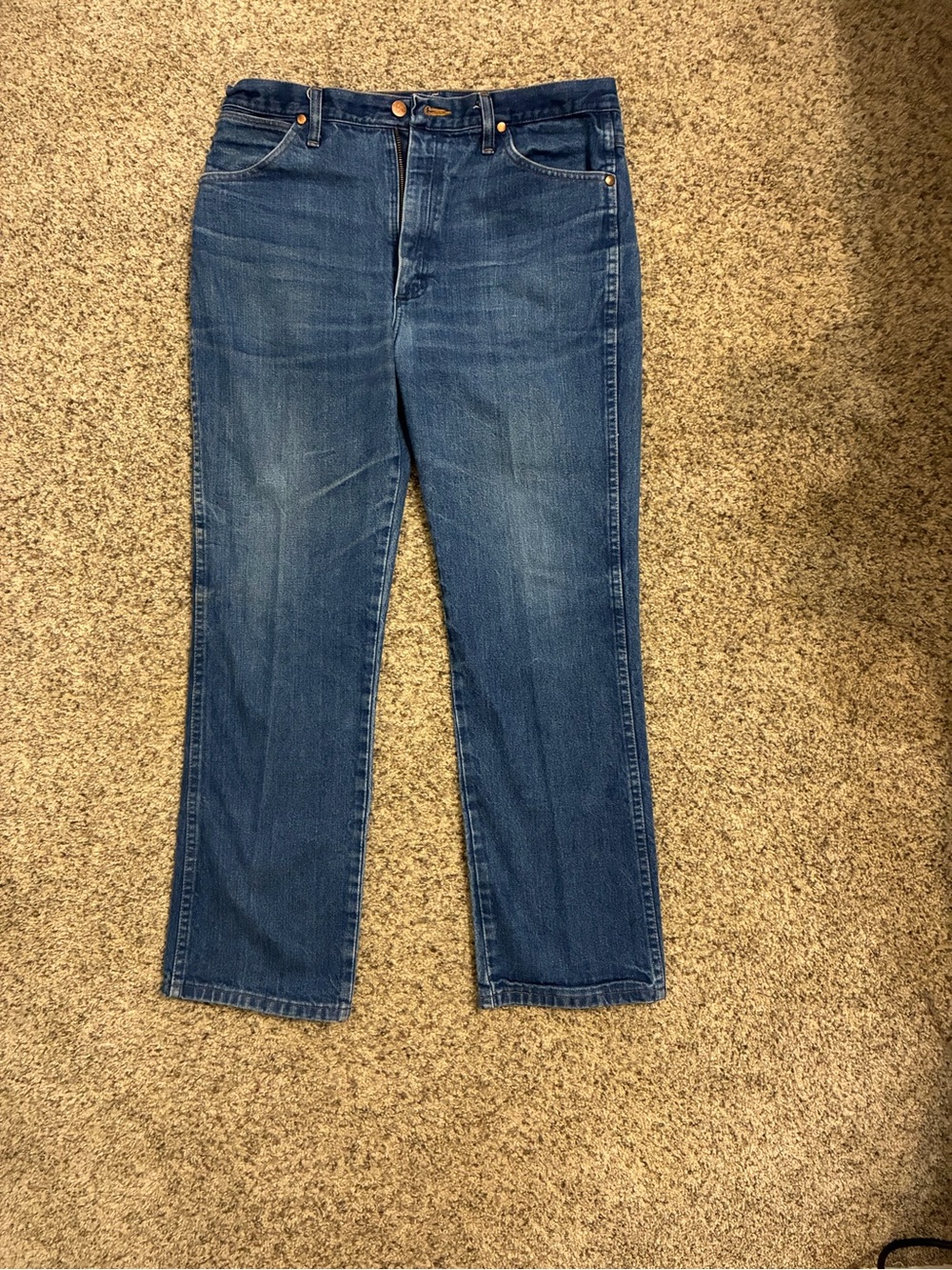 Wrangler Men's Dark Blue Straight Jeans